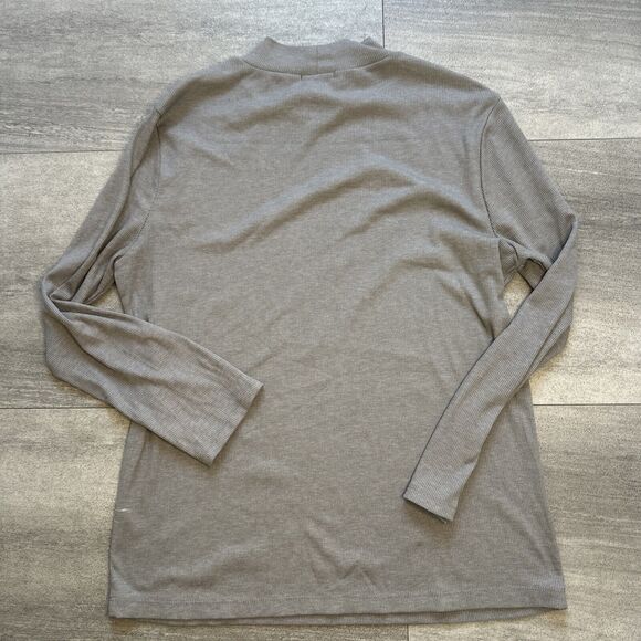 J. Crew Mercantile Ribbed Lightweight Mock Turtleneck Gray Comfortable Large - Picture 3 of 3